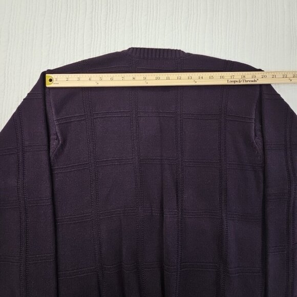 Izod Luxury Sport Blackberry Purple Chunky Cable Knit Sweater Men's XXL NWT NEW - Picture 12 of 16
